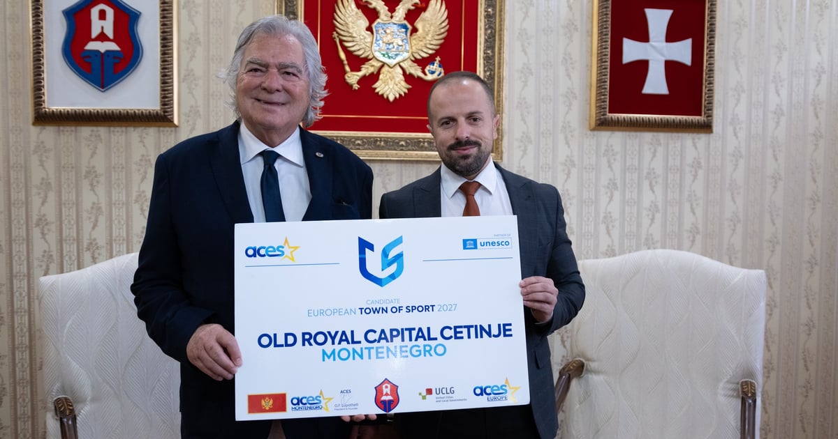 Fotografija uz vijest: Delegacija ACES Europe na Cetinju zbog kandidature za „European Town of Sport 2027“
