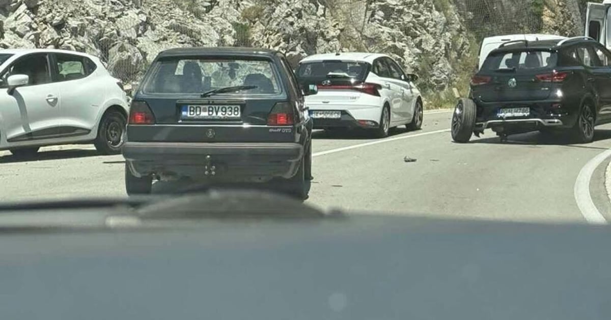 Fotografija uz vijest: Saobraćajna nezgoda na putu Cetinje – Budva, učestvovala tri vozila