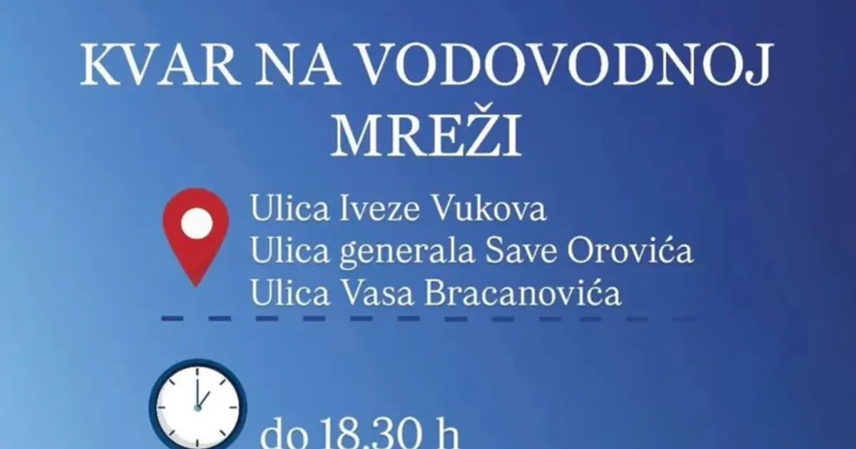 Fotografija uz vijest: Tri ulice u Podgorici bez vode zbog kvara na mreži