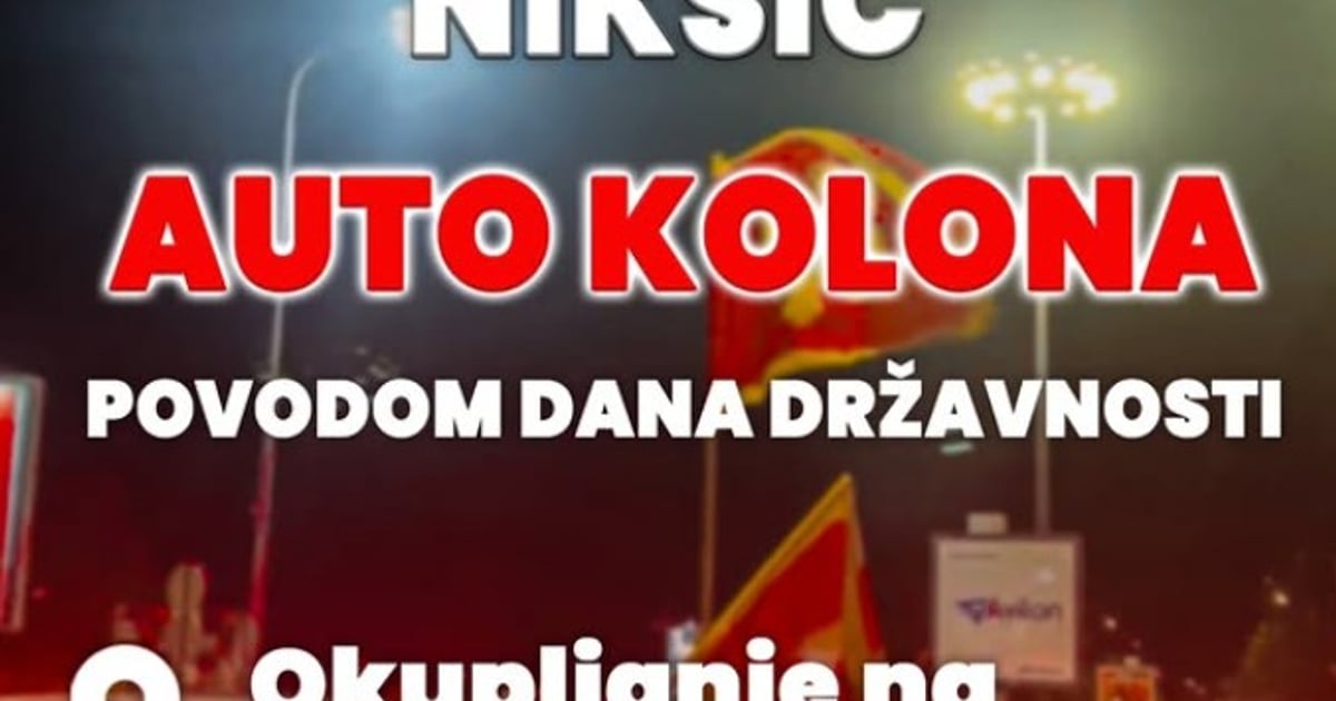 Fotografija uz vijest: U Nikšiću 12. jula organizovana auto kolona povodom Dana državnosti