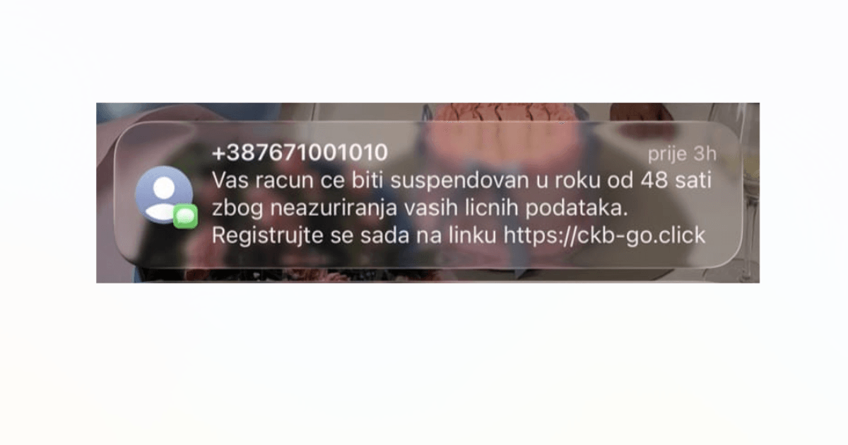 Fotografija uz vijest: Uprava policije upozorava na prevare putem SMS poruka o gašenju računa