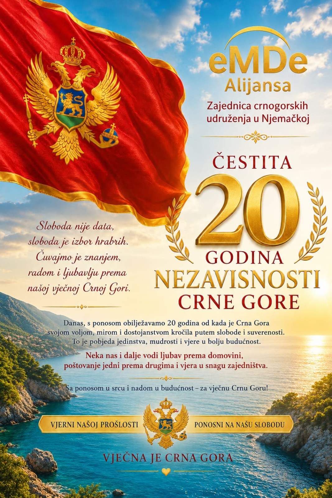 Fotografija uz vijest: Crnogorska udruženja u Njemačkoj: 21. maj simbol jedinstva i vjere u bolju budućnost