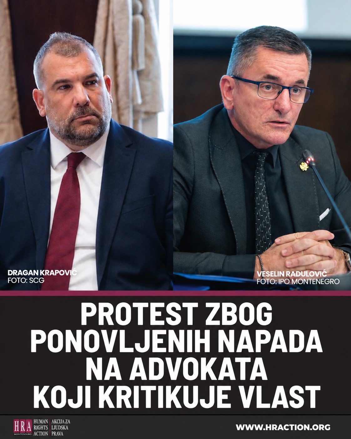 Fotografija uz vijest: HRA: Krapovićeve poruke Raduloviću neprihvatljiv pritisak, umjesto argumenata koristi diskvalifikacije i prijetnje
