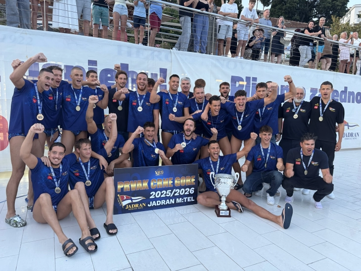 Fotografija uz vijest: Jadran osvojio 14. titulu prvaka Crne Gore u vaterpolu