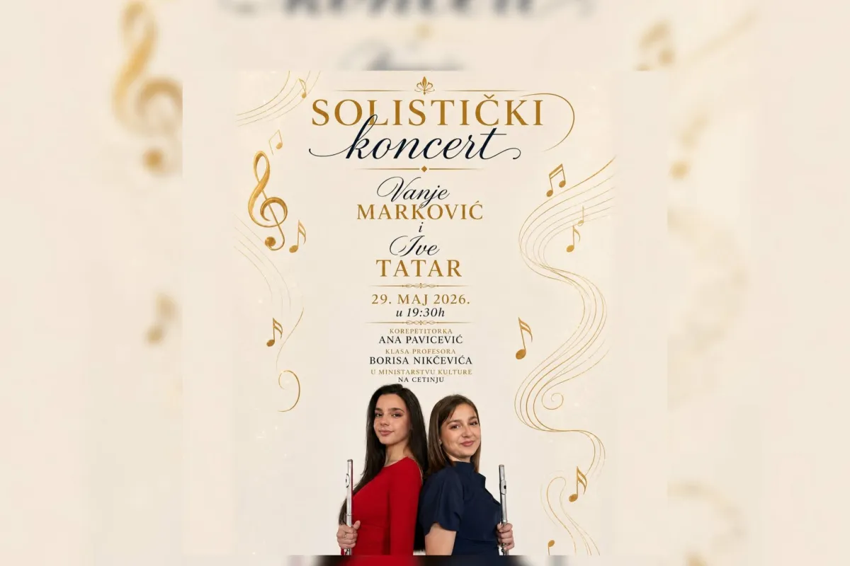 Fotografija uz vijest: Koncert Vanje Marković i Ive Tatar u Ministarstvu kulture na Cetinju