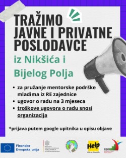 Fotografija uz vijest: NVO CAREP otvorila javni poziv za poslodavce u Nikšiću i Bijelom Polju
