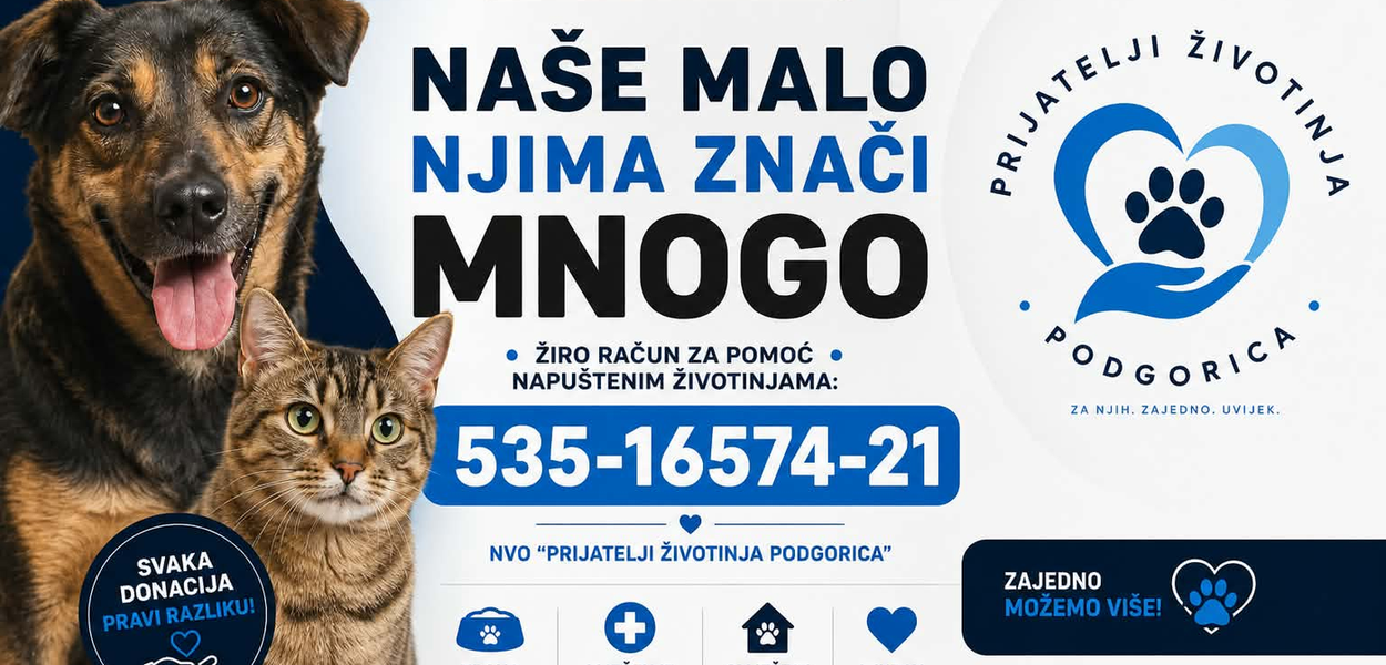 Fotografija uz vijest: NVO „Prijatelji životinja Podgorica“ nastavlja humanitarnu akciju „Naše malo njima znači mnogo“