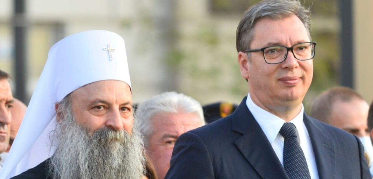 Fotografija uz vijest: Radomir N. Saičić: Patrijarh Porfirije u crkvi kao Vučić u državi