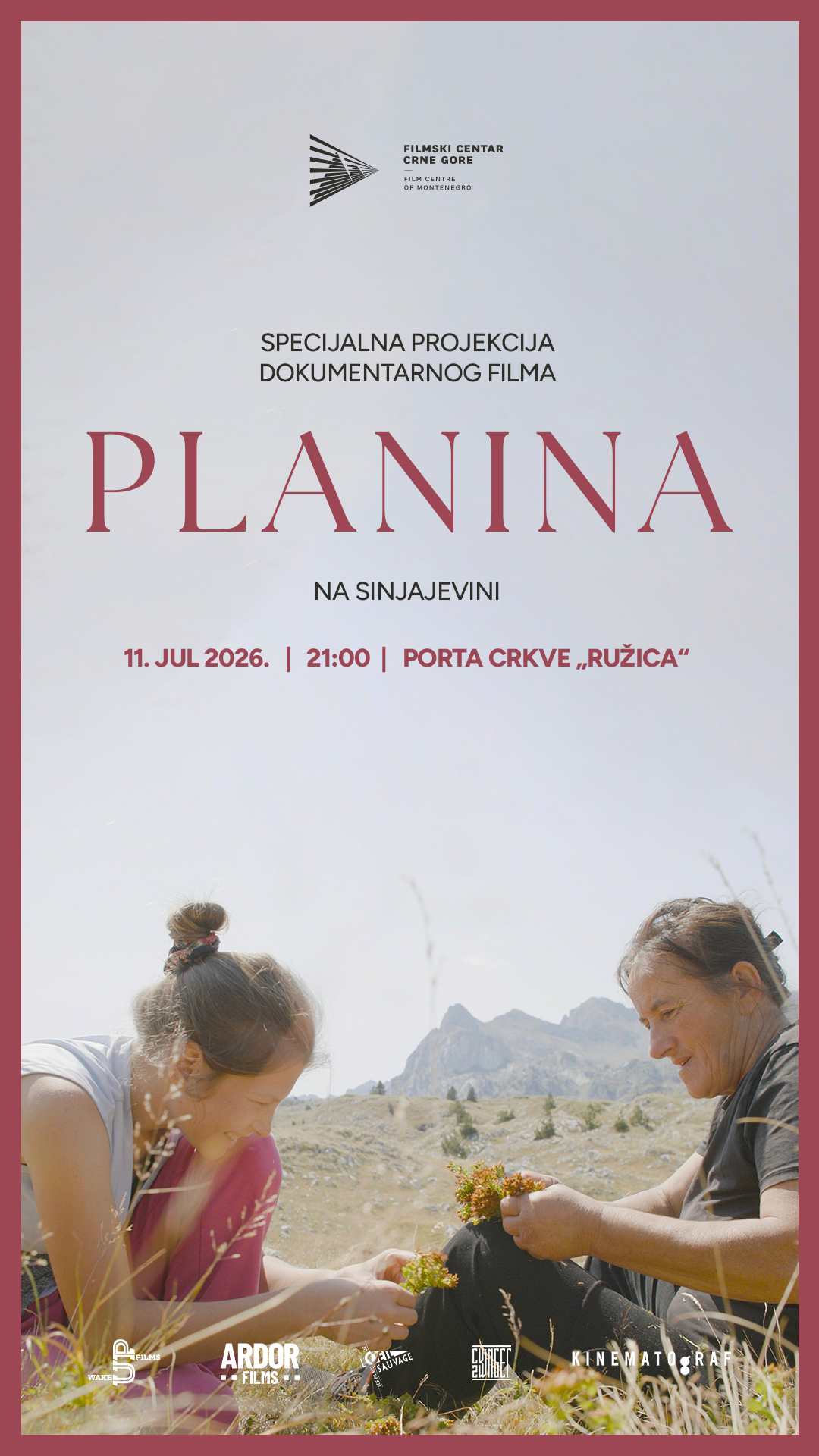 Fotografija uz vijest: Specijalna projekcija filma „Planina“ u subotu na Sinjajevini