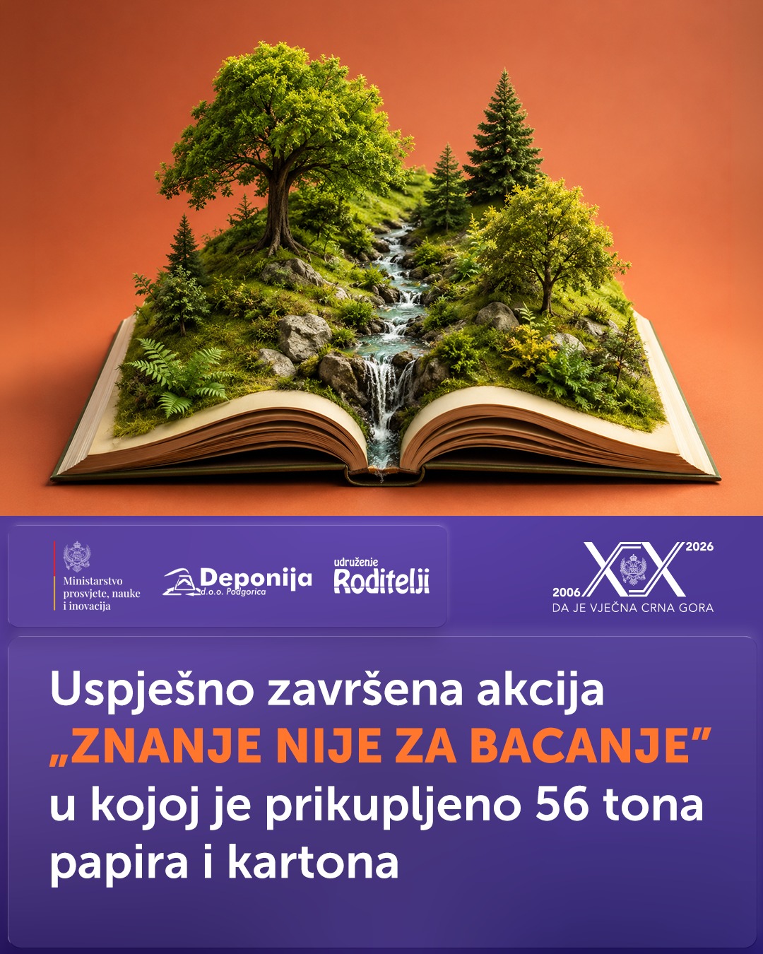 Fotografija uz vijest: U akciji ,,Znanje nije za bacanje” prikupljeno 56 tona papira i kartona