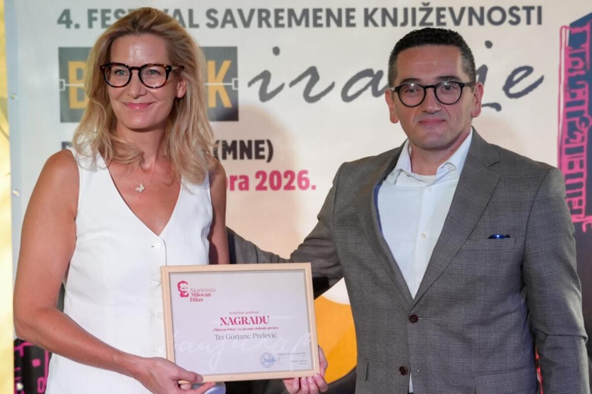 Fotografija uz vijest: Nagrada „Milovan Đilas“ dodijeljena Tei Gorjanc Prelević za doprinos slobodnoj misli