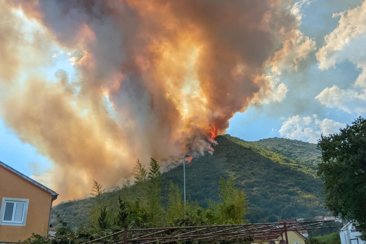 Fotografija uz vijest: Veliki požar kod Herceg Novog, više naselja bez struje