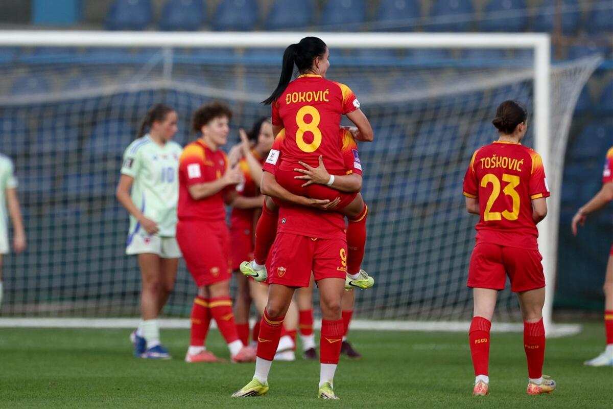 Fotografija uz vijest: Crnogorske fudbalerke osvojile važan bod protiv Velsa u Ligi nacija