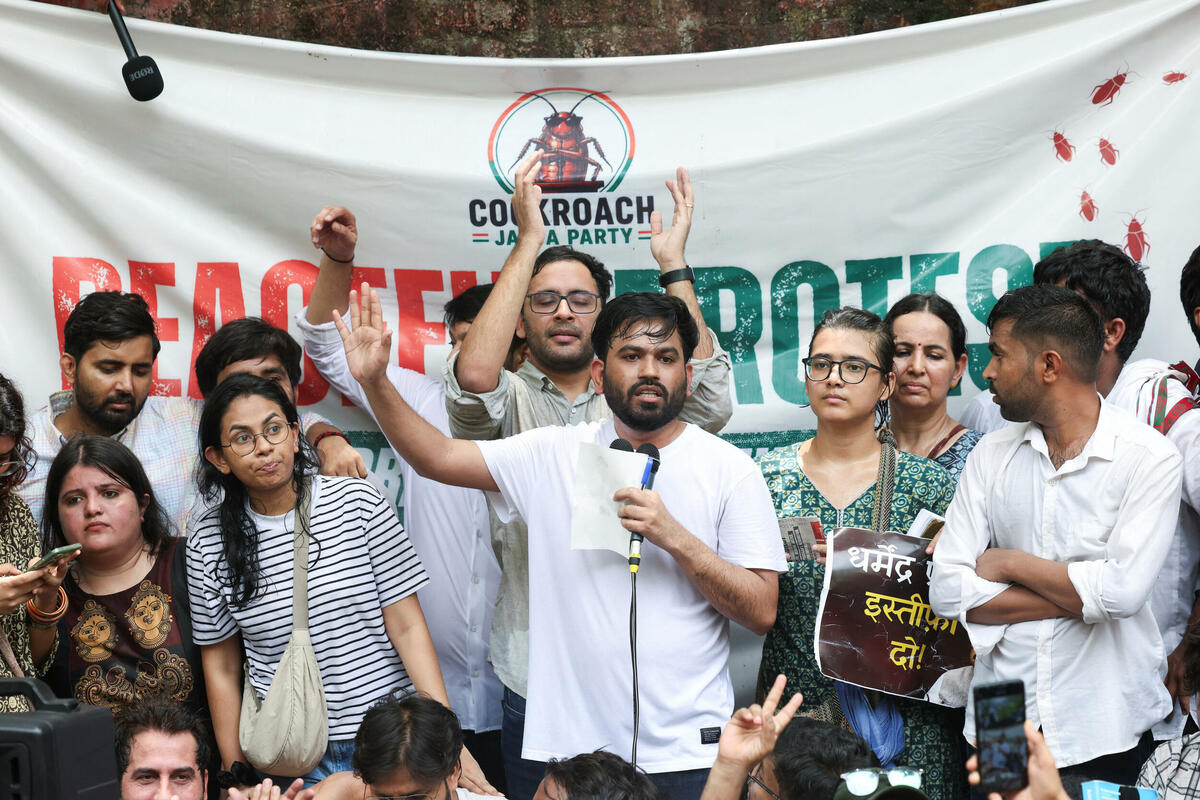 Fotografija uz vijest: Indijska Partija naroda bubašvaba organizovala prvi protest u Nju Delhiju