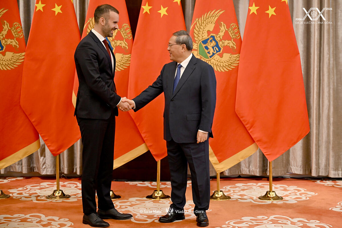 Fotografija uz vijest: Li Ćijang obavijestio Spajića da je Kina odobrila oko 13 miliona eura bespovratnih sredstava Crnoj Gori