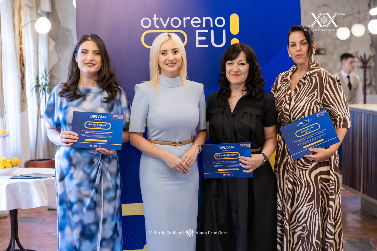 Fotografija uz vijest: Novinarka "Vijesti" dobila prvu nagradu za priču u okviru kampanje "Otvoreno o EU"