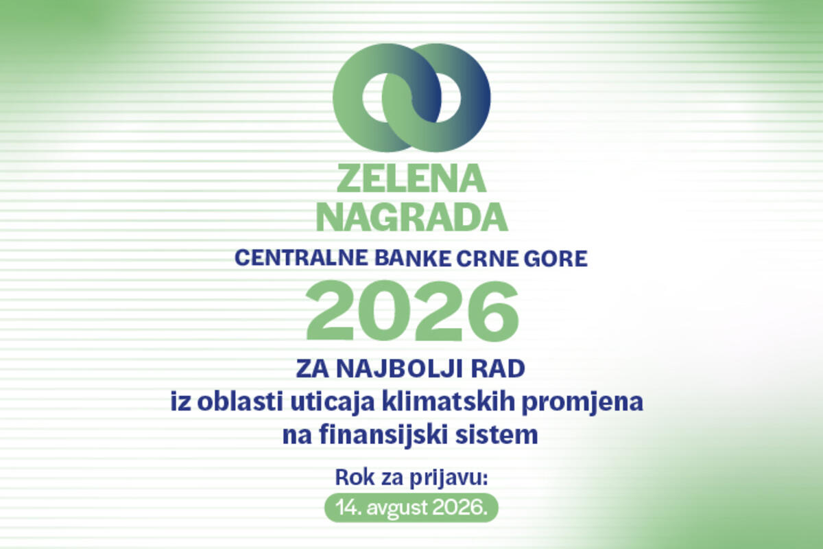 Fotografija uz vijest: Raspisan konkurs za "Zelenu nagradu CBCG" za radove o klimatskim promjenama i finansijskom sistemu