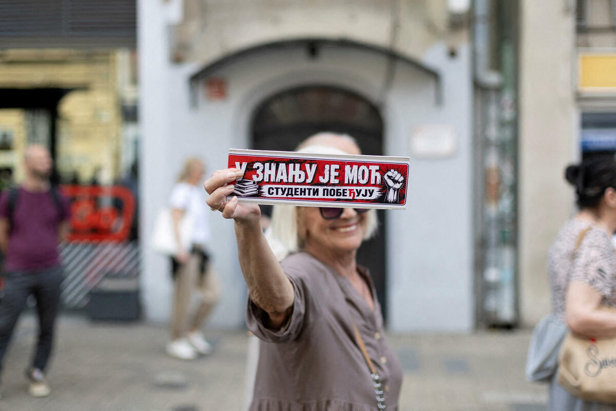 Fotografija uz vijest: Studenti se pripremaju za veliki skup na Slaviji u Beogradu