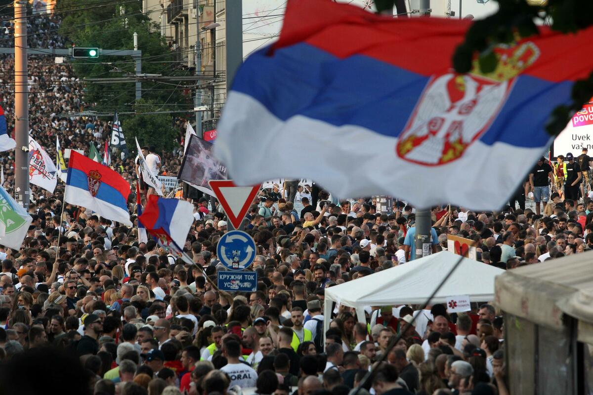 Fotografija uz vijest: Studenti u blokadi indirektno optužuju kriminalce i policiju za nerede u Beogradu